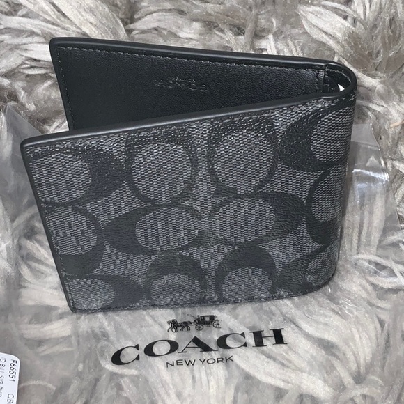 Coach Men’s Signature Billfold Wallet - Picture 6 of 13